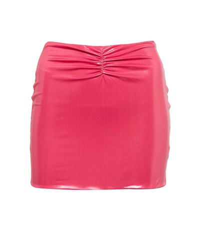 Alessandra Rich Metallic Miniskirt In Fuchsia