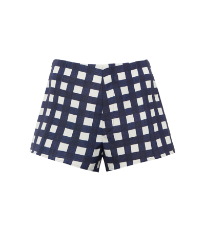 Jacquemus Le Short Limao Gingham Shorts In Blue,white