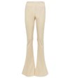 Jacquemus Tangelo Pleated Stretch-wool Flared Pants In Off-white