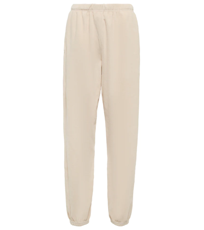 Les Tien Classic Velour Sweatpants In Beige,white