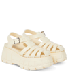 Miu Miu Fisherman Platform Sandals In Avorio