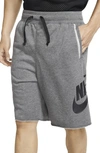Nike Sportswear Alumni Men's French Terry Shorts In Charcoal Heather/white
