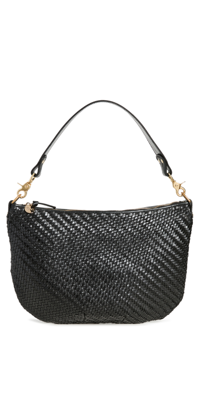 Black Rattan Petit Moyen Shoulder Bag