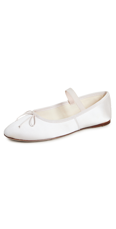 Loeffler Randall Leonie Silk Ballerina Flats In Cream