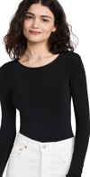 Wolford Seamless Cotton Crew Neck Body In Black