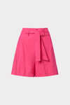 Milly Naila Tie Waist Linen Blend Shorts In  Pink