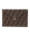 FENDI FENDI MACRO FF MOTIF FLAT POUCH