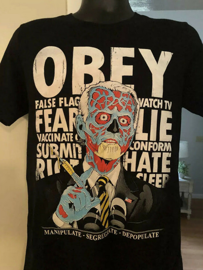 Pre-owned Gildan They Live Obey Parody T-shirt In Black
