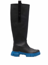 GANNI GANNI WOMANS BLACK RECYCLED RUBBER COUNTRY BOOTS