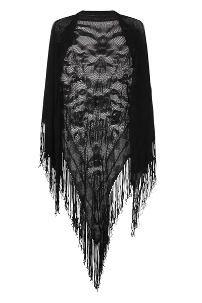 Faliero Sarti Lisetta Knitted Shawl In Black
