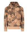 Polo Ralph Lauren Printed Hoodie In Brown