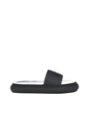 Moncler Logo-embossed Slide Sandals In Black