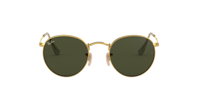 Ray Ban Rb3447 001 Round Sunglasses In G-15 Green