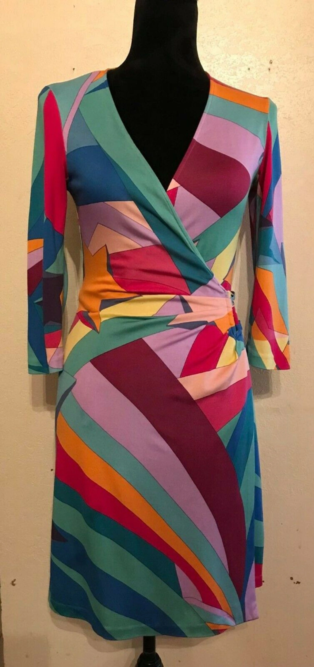 Dvf Striped Wrap Dress Pre-owned Diane Von Furstenberg Diana