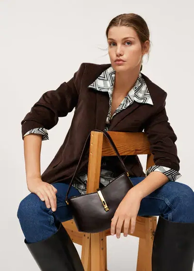Mango Buckle Baguette Bag Chocolate