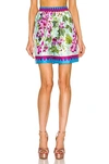 Dolce & Gabbana Floral Print High-waisted Shorts In Campanule