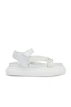 Moncler Catura Womens Leather Ankle Strap Slingback Sandals In White