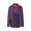 Marine Serre Patchwork Oversized Denim Shirt In Pink &amp; Purple