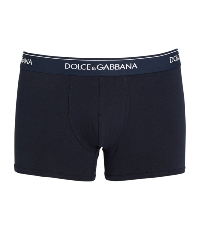 Dolce & Gabbana Logo Trunks (pack Of 2) In Navy