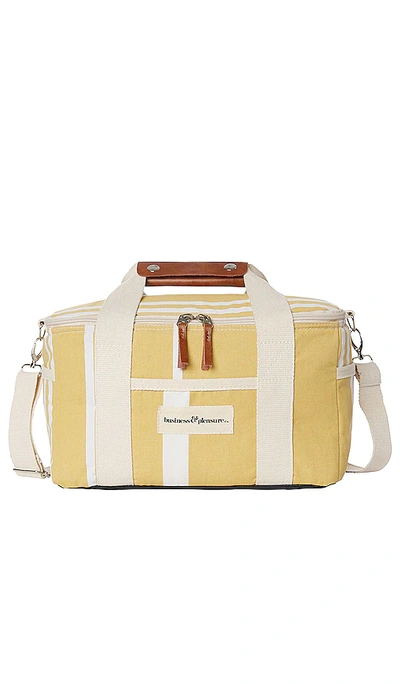 Business & Pleasure Striped Cooler Bag In Vintage Yellow