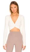 Le Ore Rimini Cropped Twisted Recycled Ribbed-knit Top In Grey