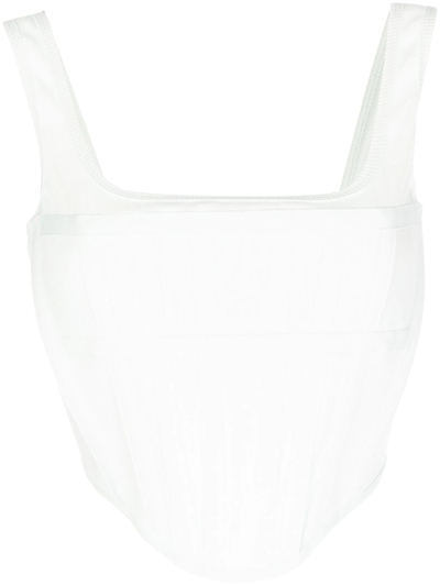 Dion Lee Ribbed-jersey Corset In Blue
