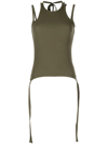 Dion Lee Unisex Double Ties Tank Top In Grün