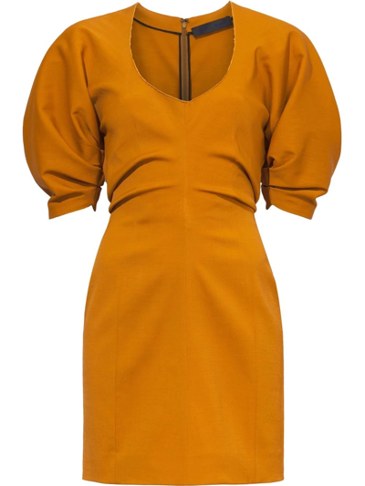 Proenza Schouler Puff-sleeves Scoop-neck Mini Dress In Neutrals