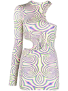 Stella Mccartney Cutout Printed Stretch-jersey Bodysuit In Neutrals