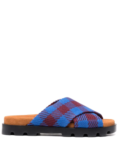Camper Check-print Sandals In Blue