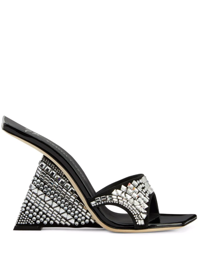 GIUSEPPE ZANOTTI 105MM AKIRA SHINE WEDGE SANDALS