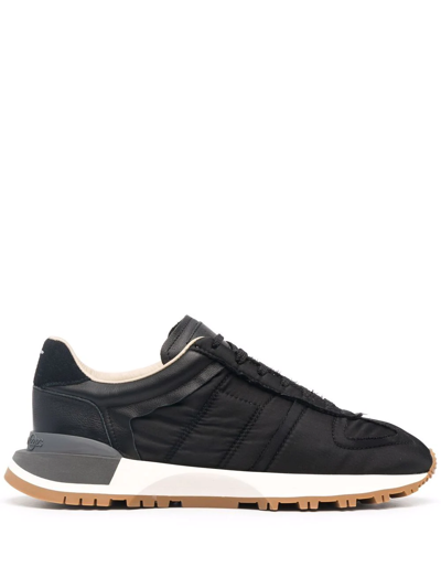 Maison Margiela Debossed Code-sole Sneakers In Black