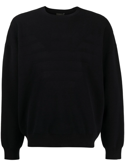 Emporio Armani Ottoman-effect Eagle Jumper In Schwarz