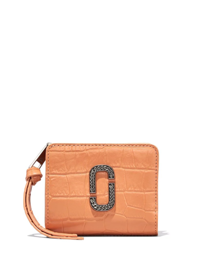 Marc Jacobs The Snapshot Crocodile-embossed Wallet In Orange