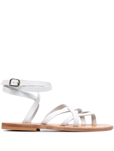 Kjacques Zenobie Ankle-strap Leather Sandals In White