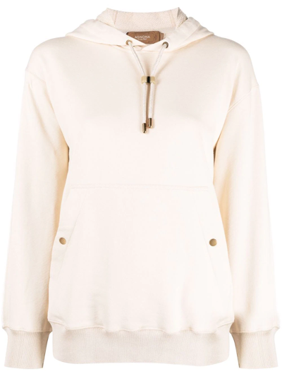 Agnona Drawstring Pullover Hoodie In Nude