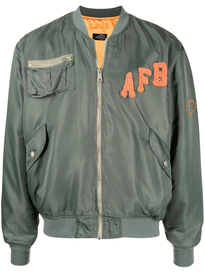 Afb Multi-patch Bomber Jacket In Green