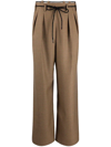 Andersson Bell Checked High-waisted Trousers In Braun