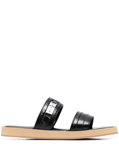 By Far Easy Leather Sandals In Black