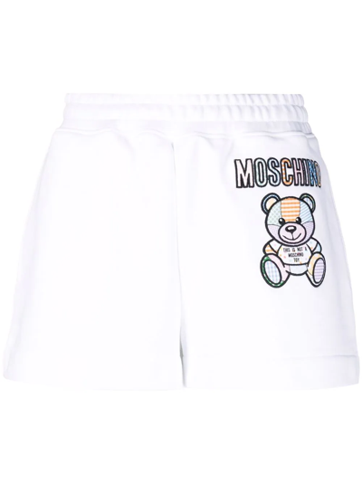 Moschino Teddy Bear-print Track Shorts In White