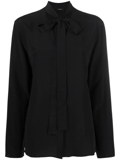 Joseph Bayne Tie-fastening Blouse In Schwarz