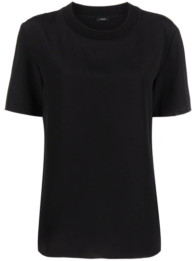 Joseph Rubin Ribbed-trim Blouse In Schwarz