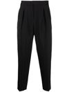 SAINT LAURENT STRIPED TAPERED TROUSERS