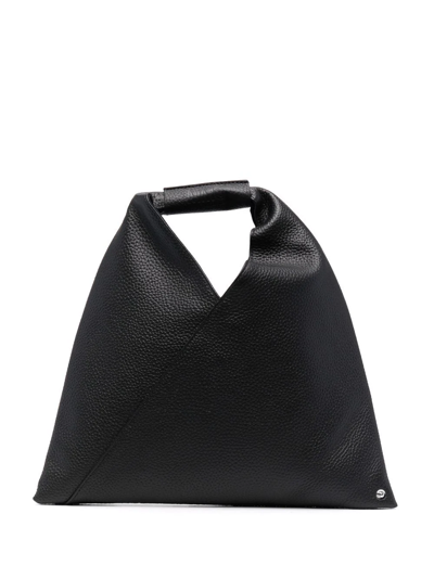 Mm6 Maison Margiela Contrasting-stitch Tote Bag In Black