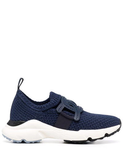 Tod's Stretch Knit Trainer Sneakers In Blue