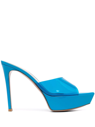Gianvito Rossi Open-toe Leather Sandals In Blue