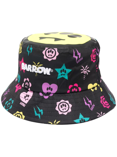 Barrow Logo Printed Nylon Bucket Hat In Black