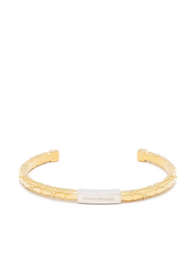 Maison Margiela メゾンマルジェラ /Embossed two-tone bracelet Maison Margiela Embossed Two-tone Cuff Bracelet In Gold