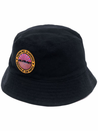 Isabel Marant Logo Patch Bucket Hat In Schwarz