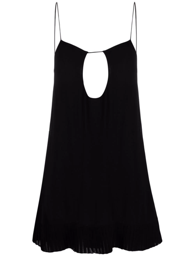 Saint Laurent Cut-out Detail Slip Dress In Black